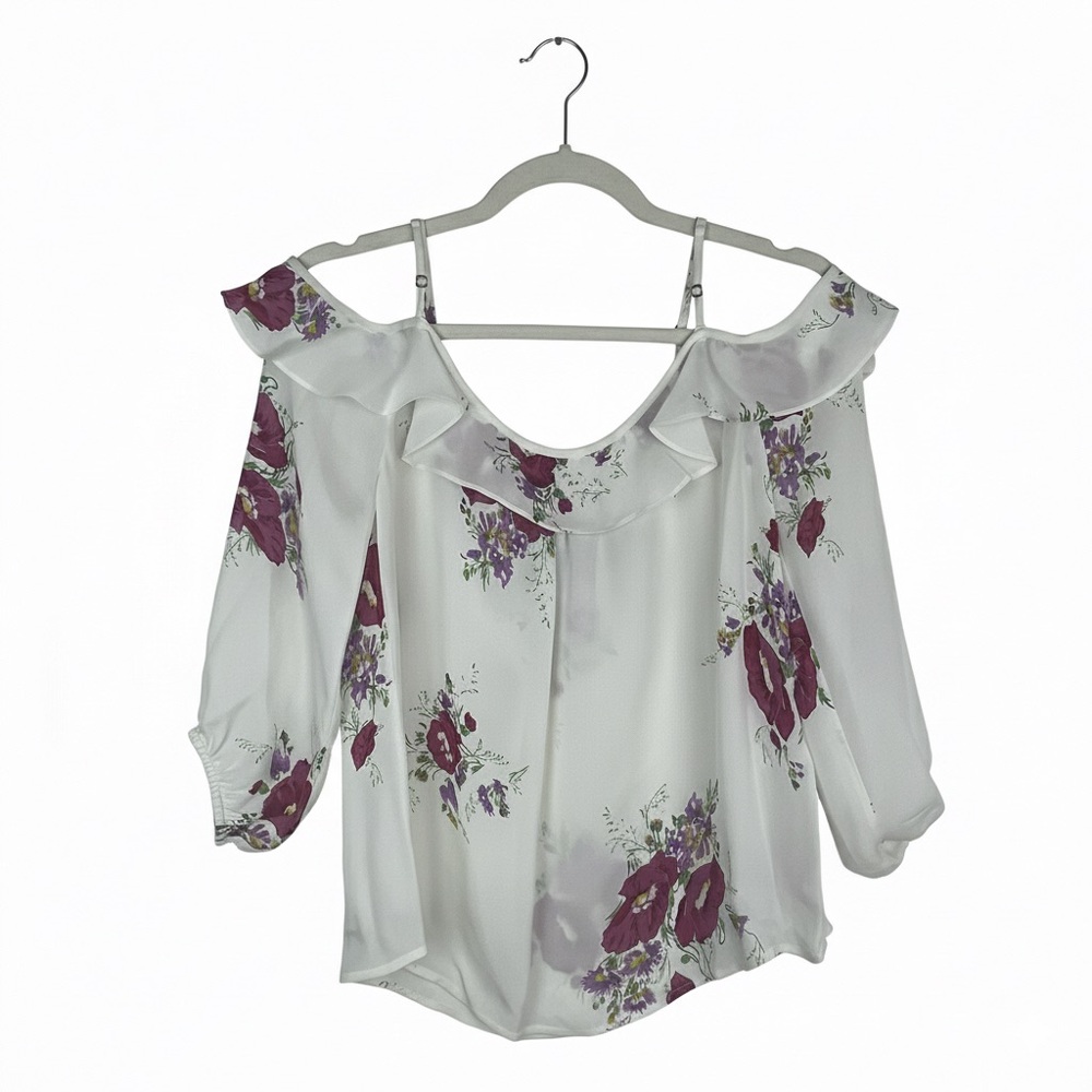 Joie Silk Floral Off-Shoulder Blouse Size XS